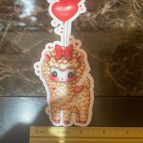 PRECIOUS LAMB Floating Off with Heart Balloons! - Picture 4 of 5